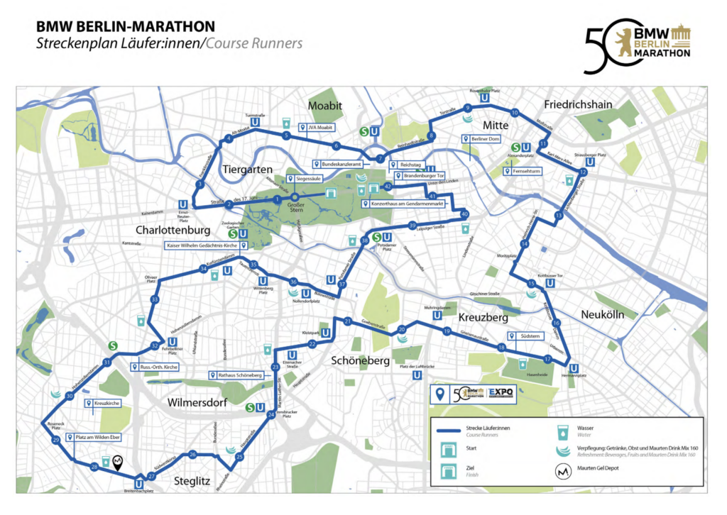 Parcours du marathon de Berlin 2024 : la 50ème édition !