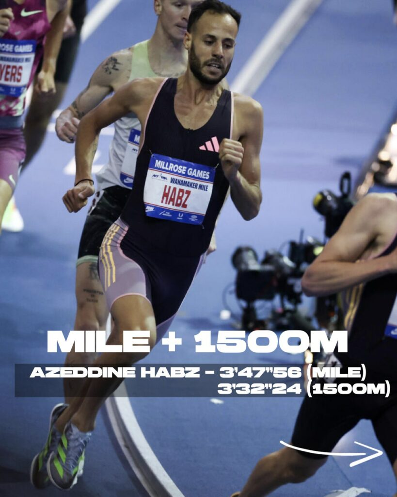 Azeddine Habz record 1500m Mile