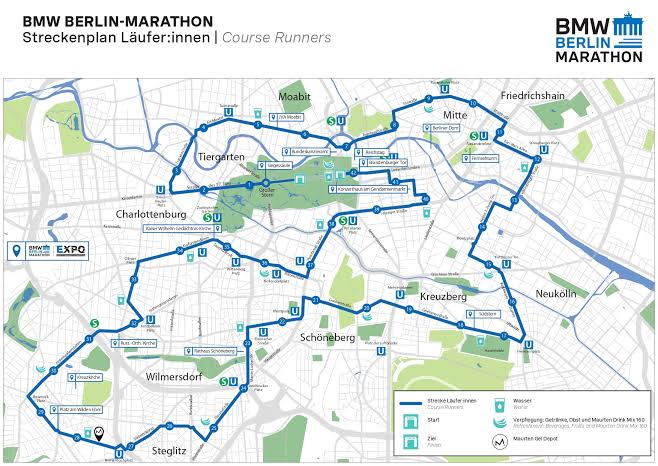parcours marathon de Berlin 2026
