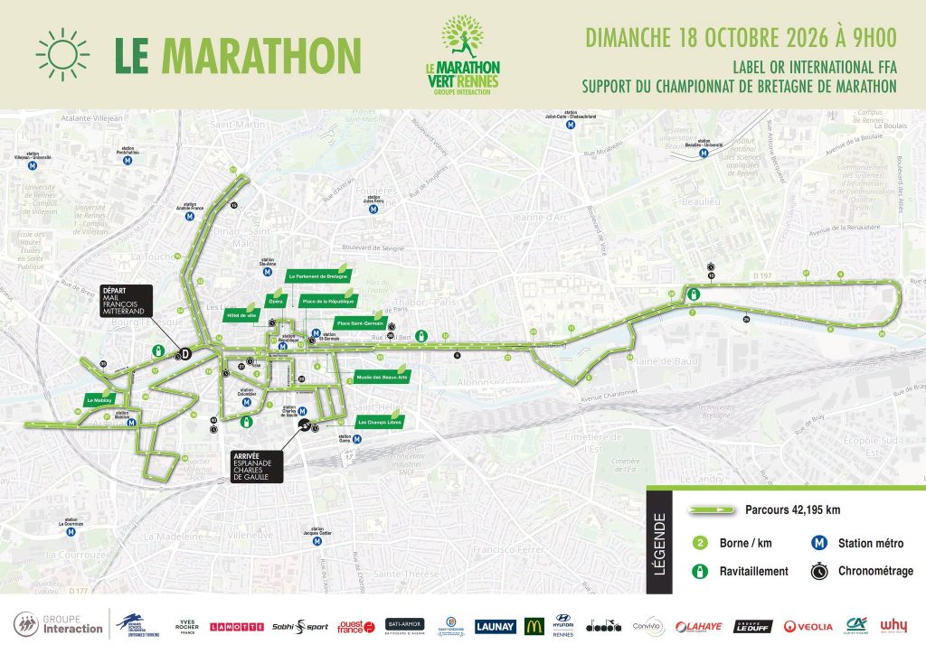 parcours marathon vert de rennes 2026